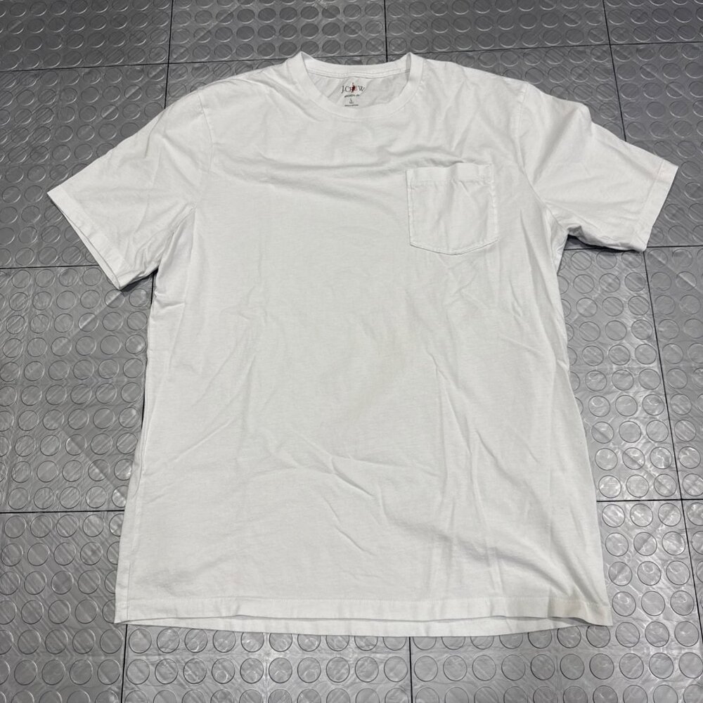 J Crew Broken-In Crewneck Short Sleeve Cotton T-Shirt White Large Tall LT
